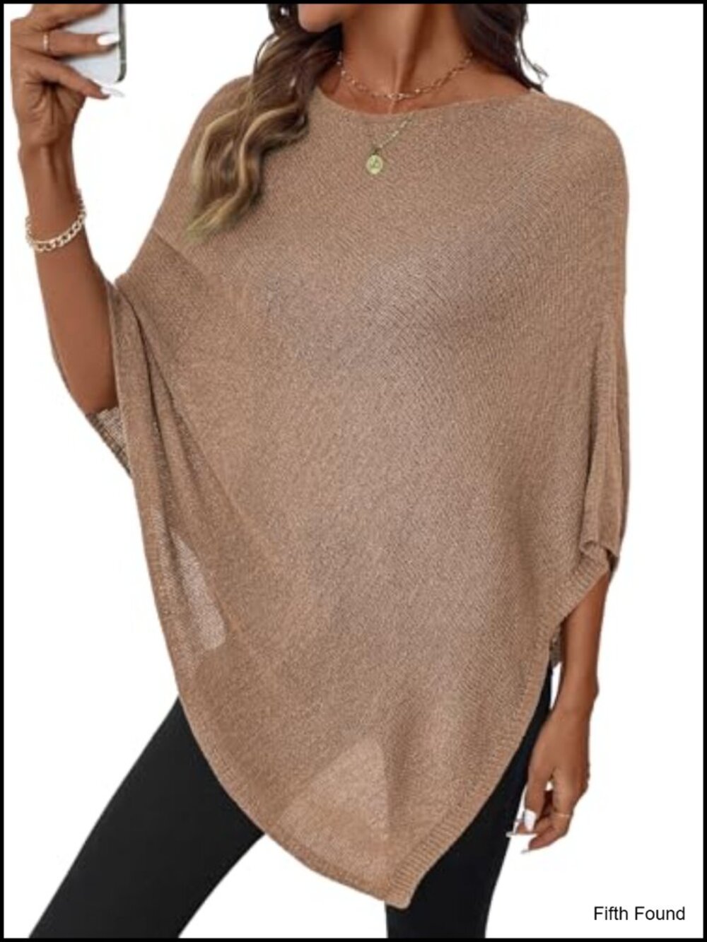 SHEWIN Sheer Knit Poncho Crochet Mesh Beach Cover Up Womens Top